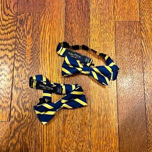 Nautica Boys Bow Ties Navy Blue and Gold Strip